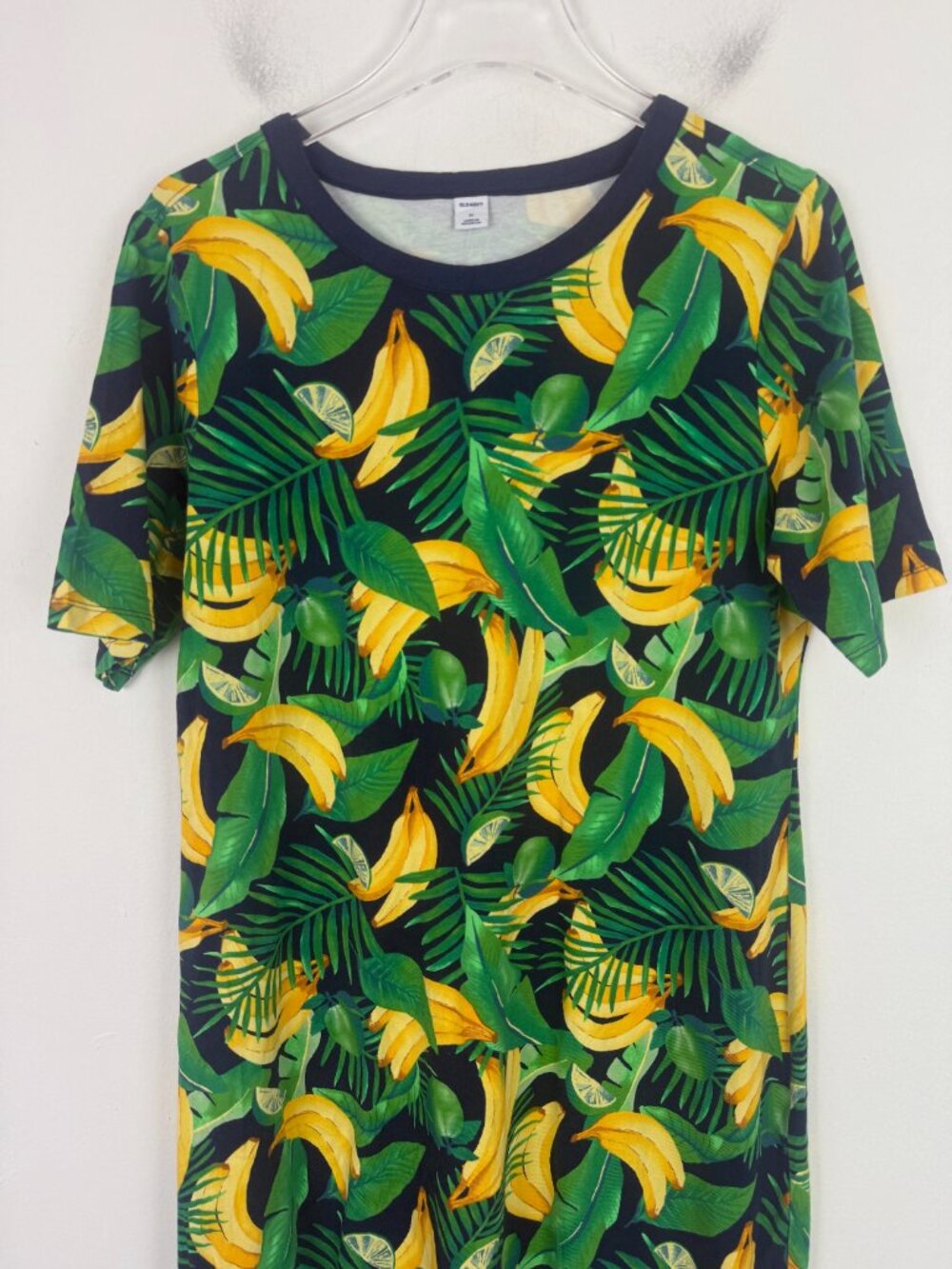 NWT Old Navy Tropical Banana Palm Leaf Print T-Shirt Dress Short Sleeve Size XL - Picture 3 of 10